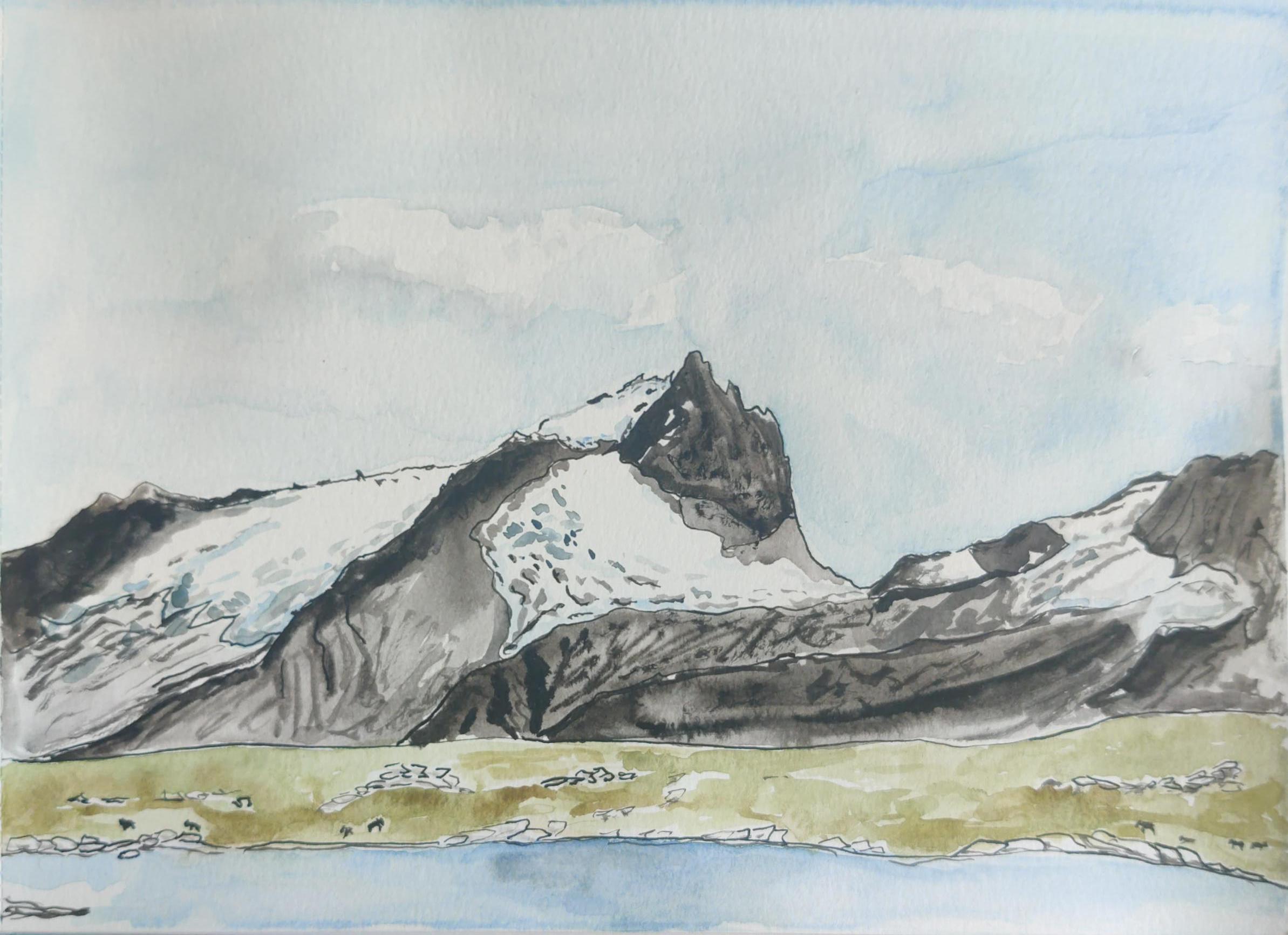 La Meije depuis le plateau d'Emparis.