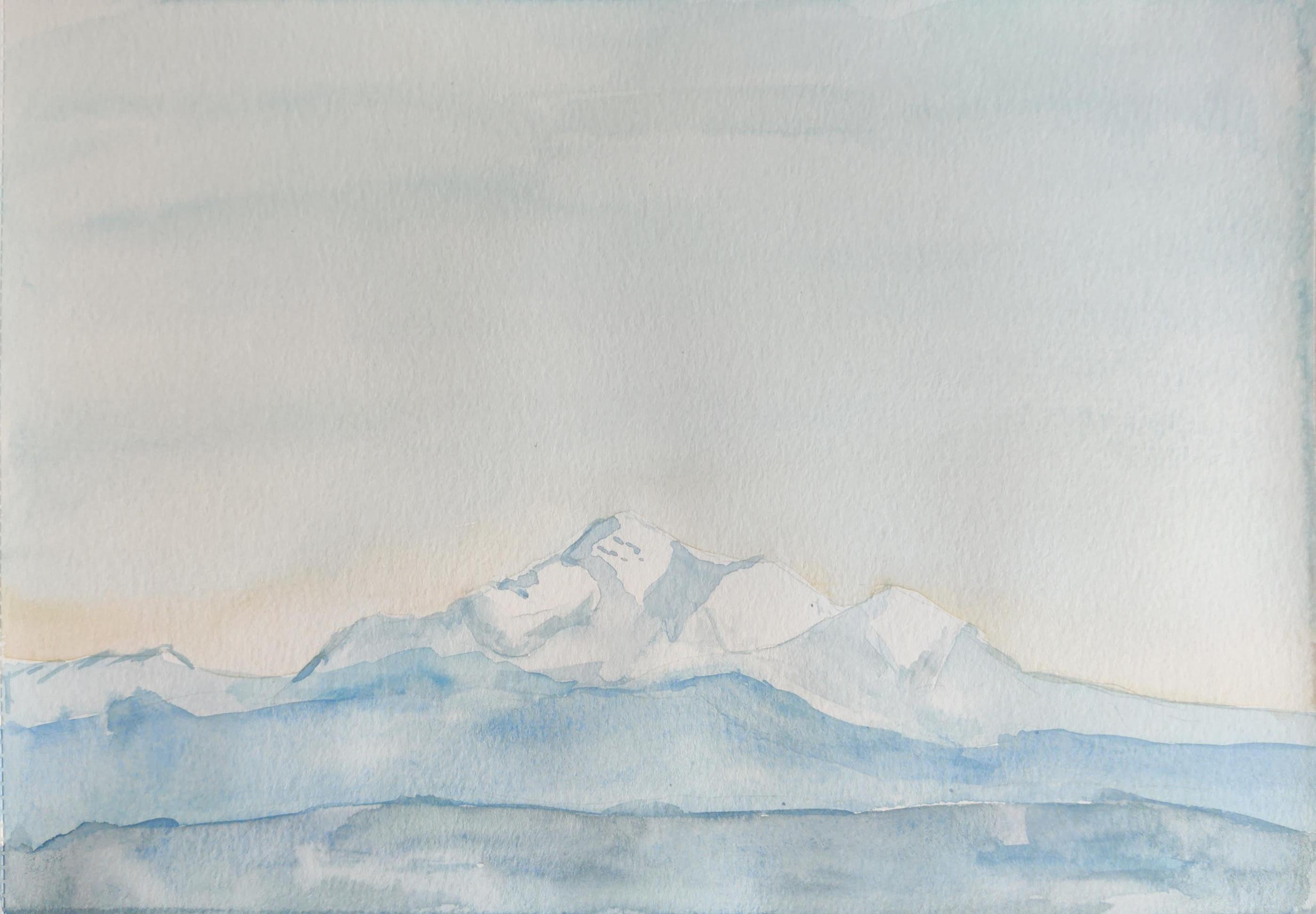 A view of the Mont Blanc from the Chasseral summit.