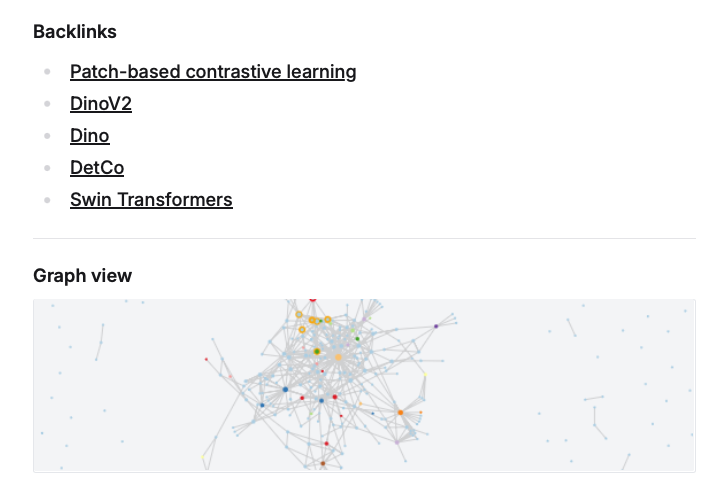 The famous Obsidian graph view added to notes.